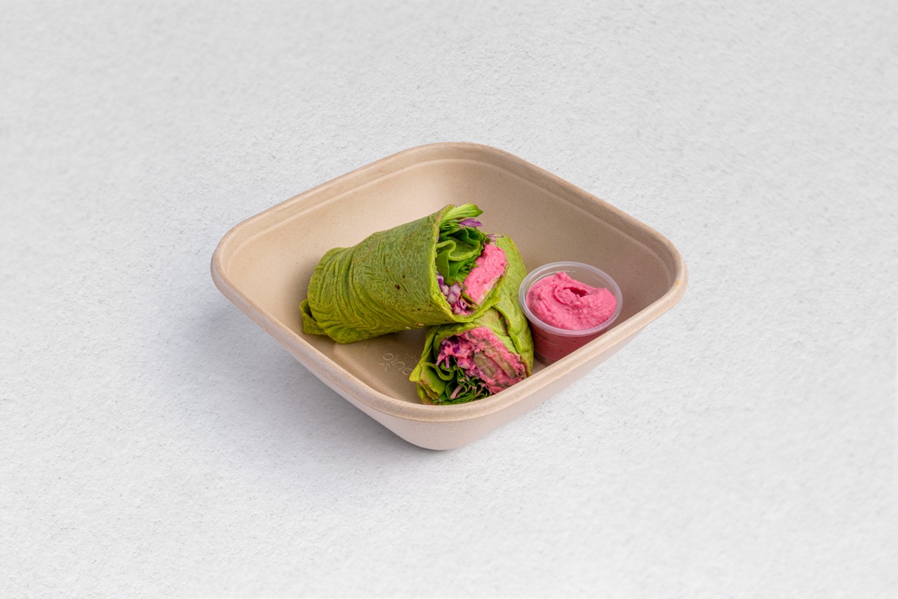 Beet Hummus Green Wrap