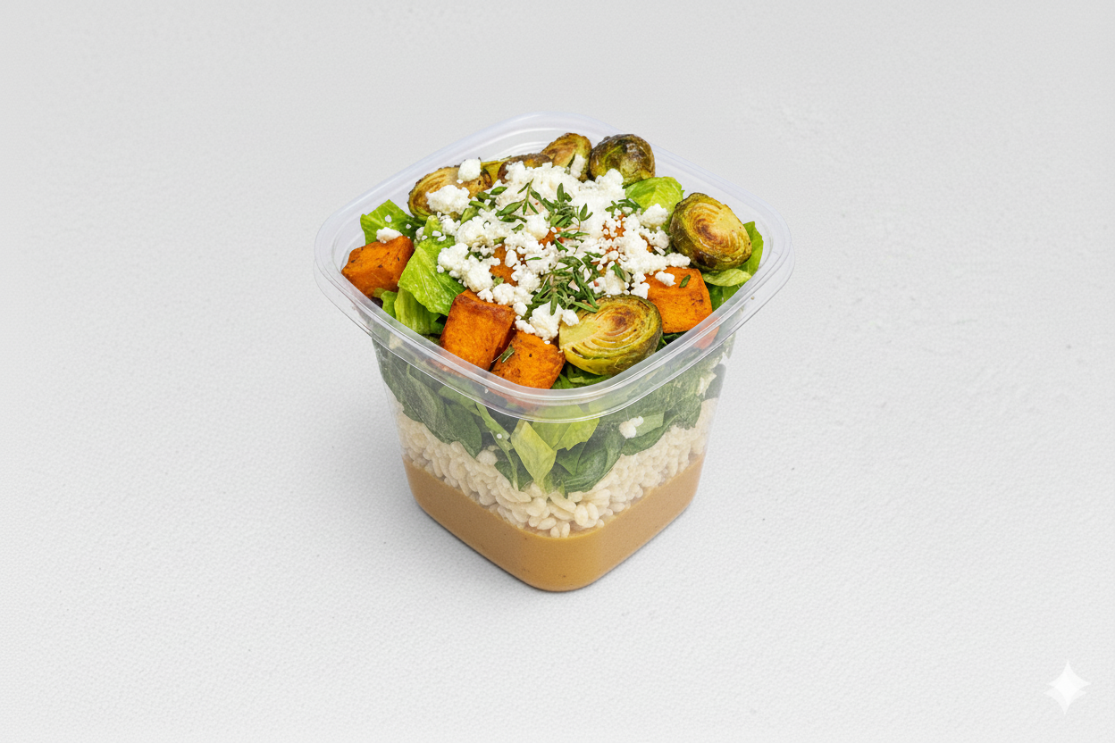 Brussels and Sweet Potato Salad Jar