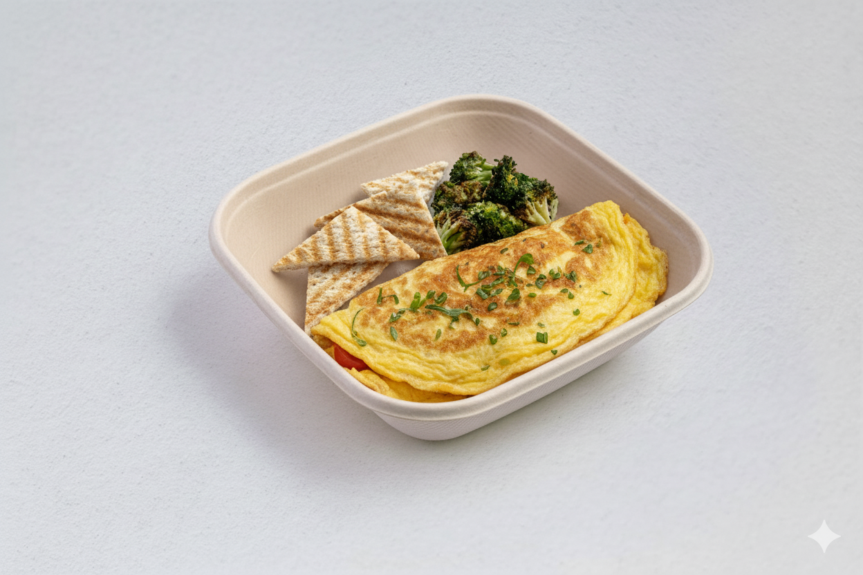 Cheesy Omelette with Loaded Veggies