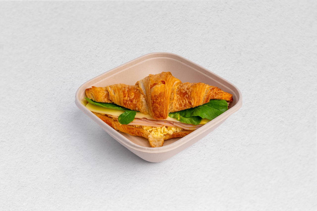 Croissant with Turkey Eggs and Cheese