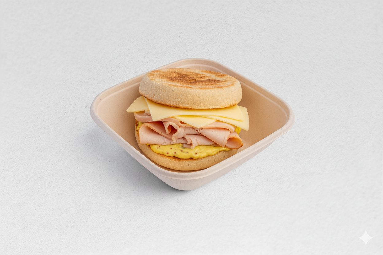 English Muffin with Turkey and Cheese