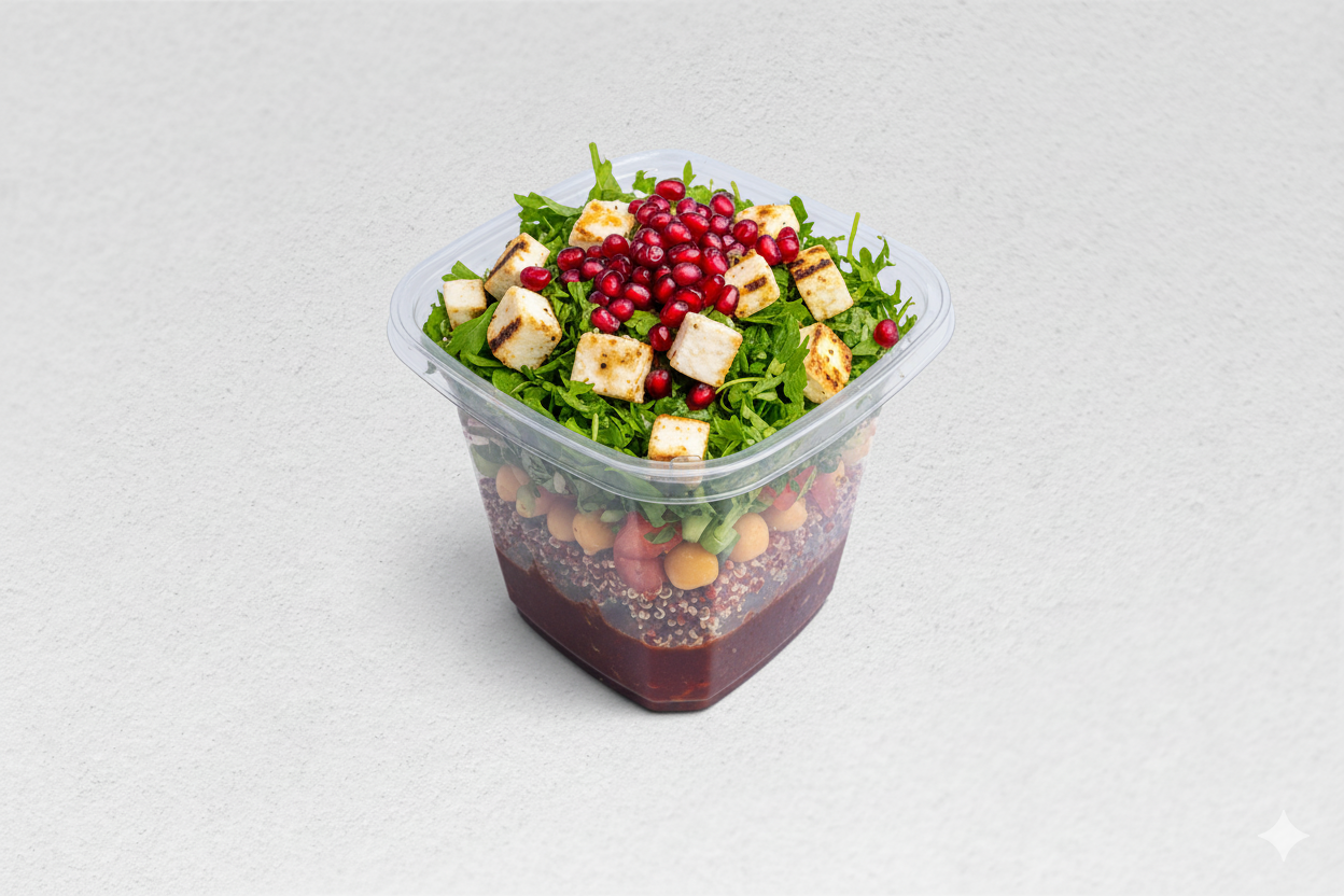Halloumi Chickpeas Salad Jar