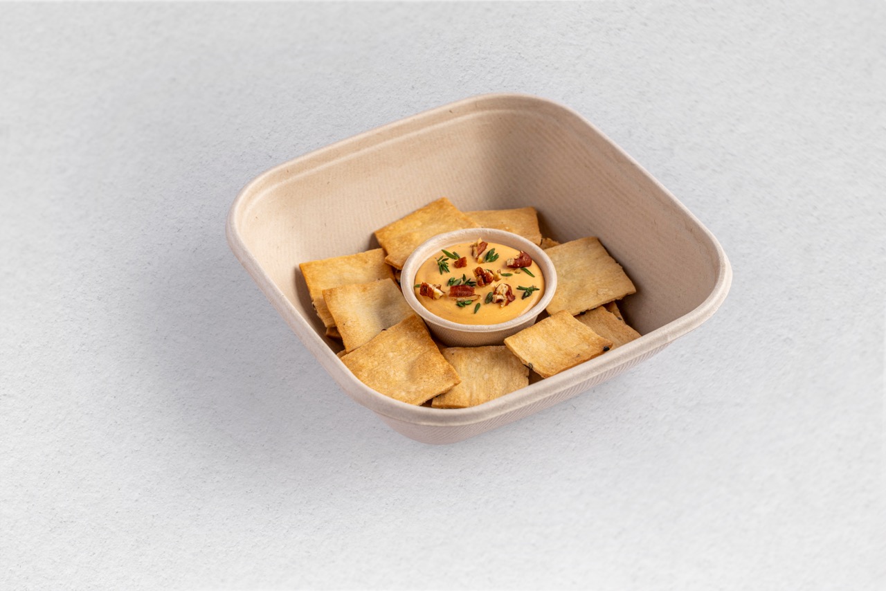 Pumpkin Whipped Feta Dip with Rosemary Crackers