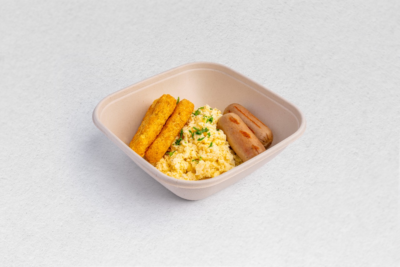 Scrambled Egg with Hash Brown & Sausage